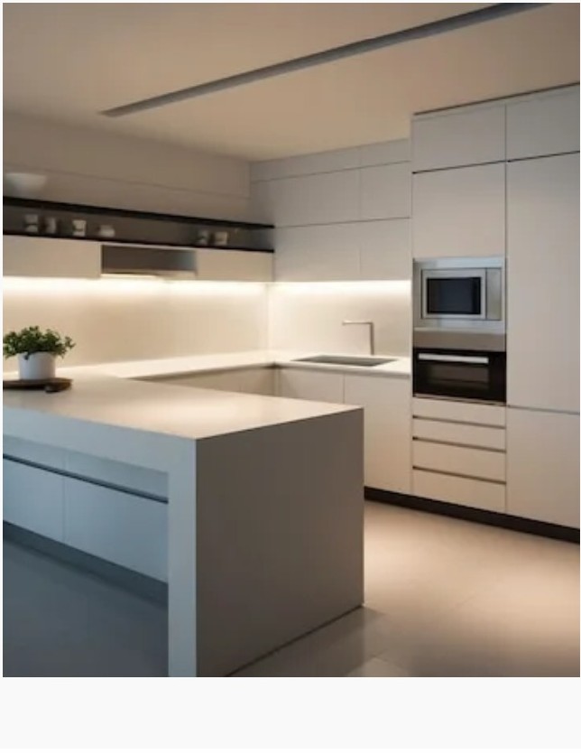 Contemporary white modern kitchen island